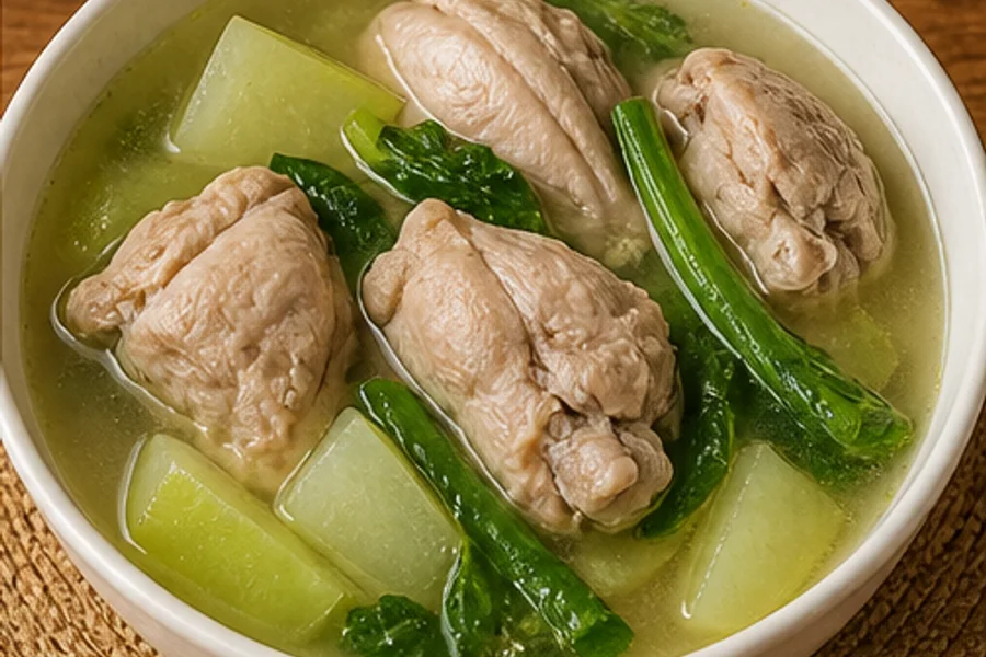 Chicken Tinola with Sayote and Malunggay Filipino recipe