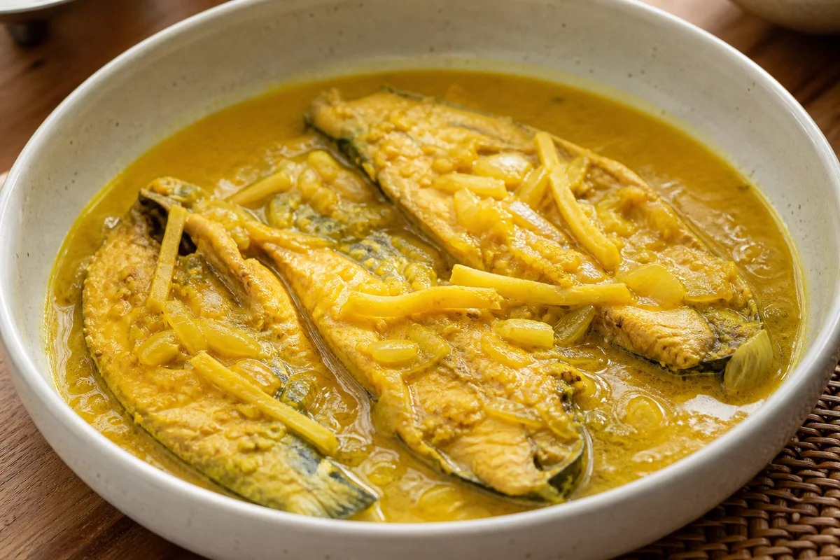 Bangus slices in turmeric coconut curry